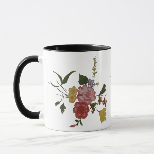 Floral Artwork Japanese Flower Mug (Left)
