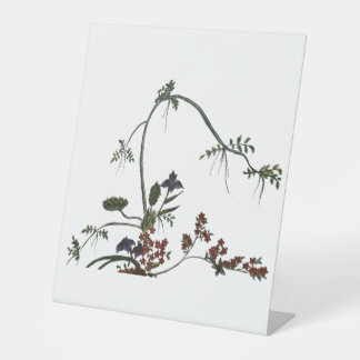 floral artwork japanese flower pedestal sign