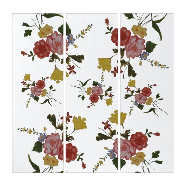  Floral Artwork Japanese Flower Triptych (Front)