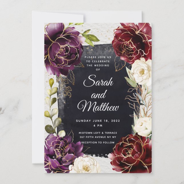 Floral Assembly Wedding Invitation Suite (Front)