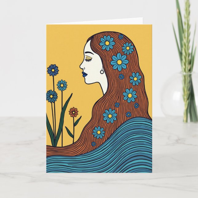 Floral Auburn Mothers Day Card (Front)