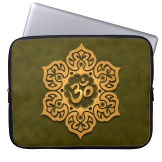 Floral Aum Design, green Laptop Sleeve