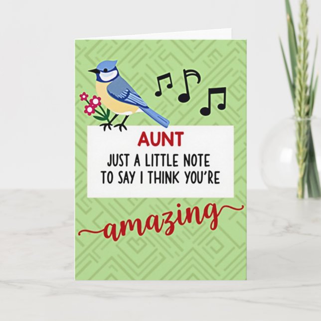 Floral Aunt Amazing Day Card (Front)