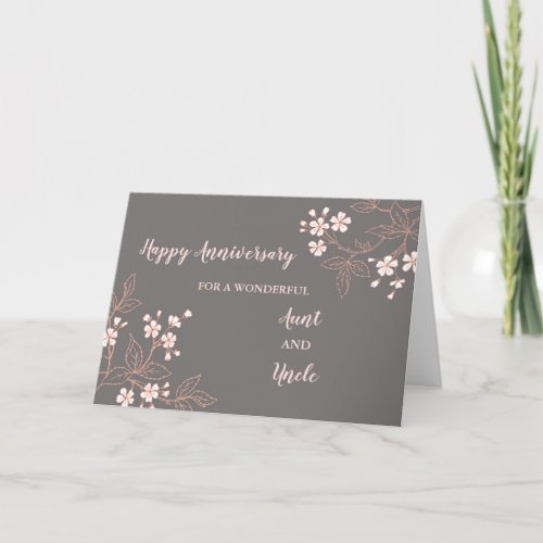 Floral Aunt and Uncle Anniversary Card