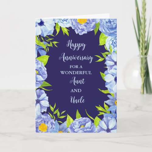 Floral Aunt and Uncle Anniversary Card