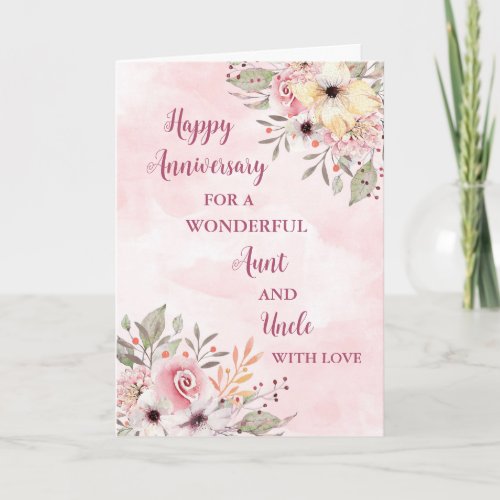 Floral Aunt and Uncle Wedding Anniversary