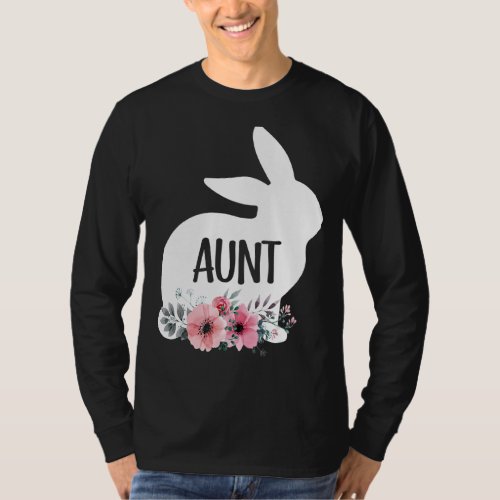 Floral Aunt Bunny  Happy Easter Mothers Day T_Shirt