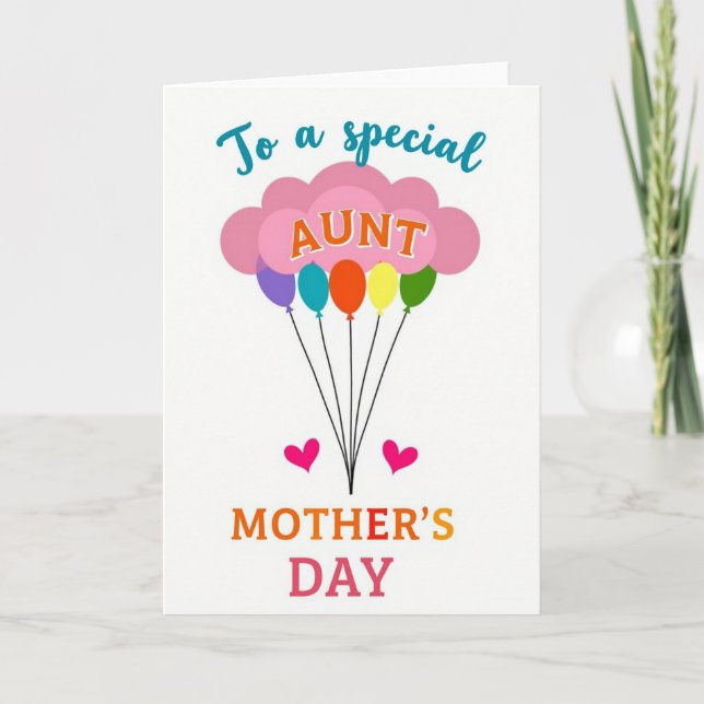 Floral Aunt Mothers Day Card (Front)