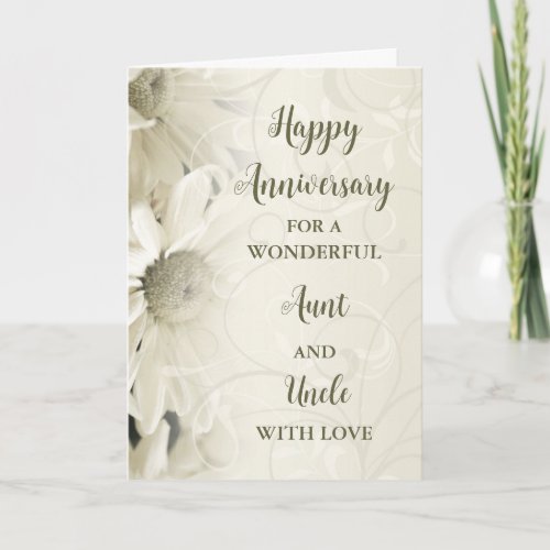 Floral Aunt  Uncle Anniversary Card