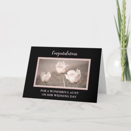 Floral Aunt Wedding Day Congratulations Card