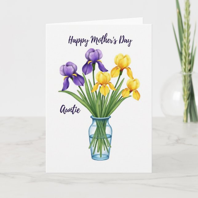 Floral Auntie Mothers Day Card (Front)