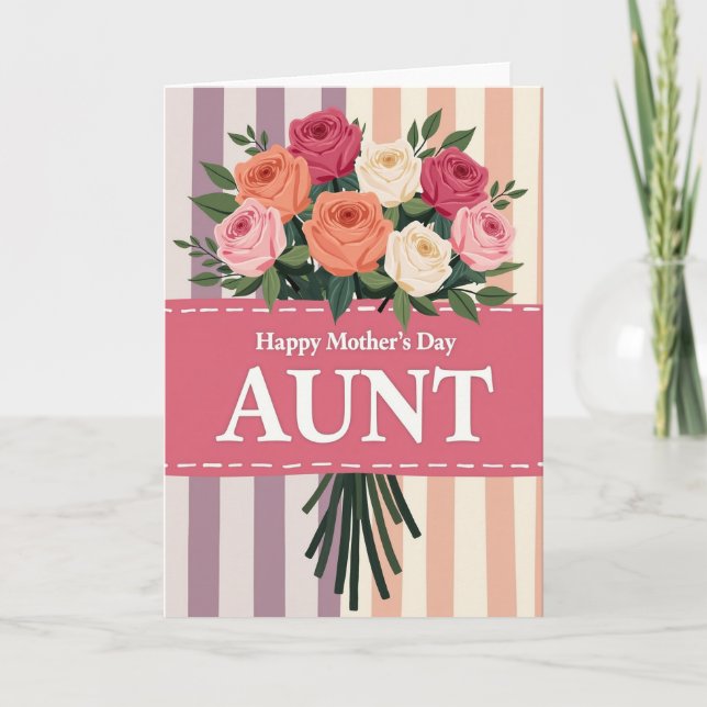 Floral Aunts Mothers Day Card (Front)