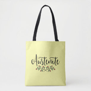 Floral Austenite Yellow Bookish Tote Bag