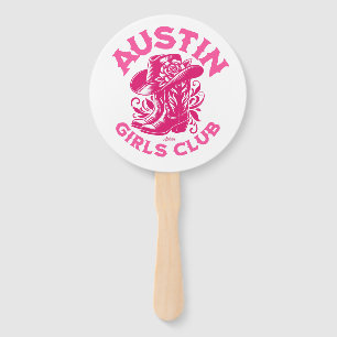 floral austin bachelorette cowgirl hand fan