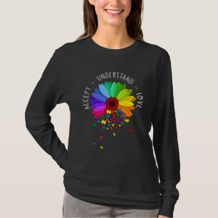 Floral Autism Awareness Daisy Flower For Mom Women T-Shirt