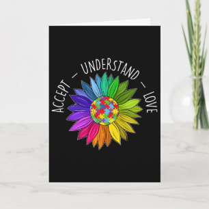 Floral Autism Awareness Daisy Flower For Women 1  Card