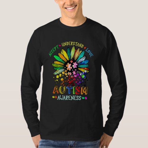 Floral Autism Awareness Daisy Flower For Women T_Shirt
