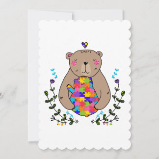 floral autistic mama bear thank you card