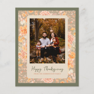 Floral Autmn Fall Happy Thanksgiving Photo Holiday