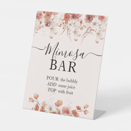 Floral Autumn Bridal Shower Mimosa Bar Sign 