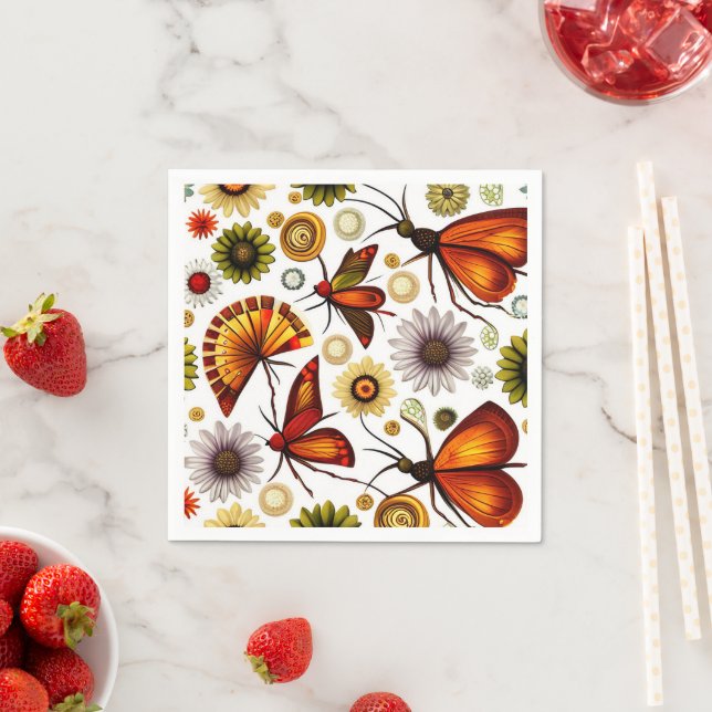  Floral Autumn design Napkins (Insitu)