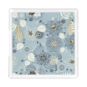 Floral Autumn: Elegant Seasonal Design Acrylic Tray