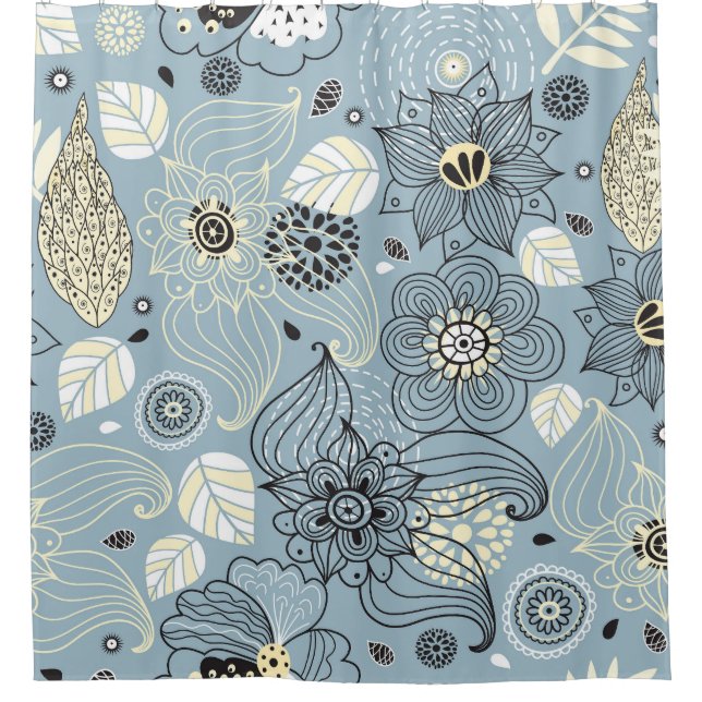 Floral Autumn: Elegant Seasonal Design Shower Curtain (Front)