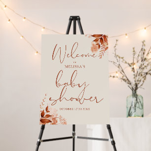 Floral Autumn Fall Baby Shower Welcome Sign