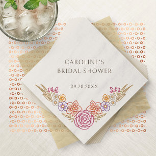 Floral Autumn Fall Bridal Shower Napkins
