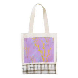 Floral Awareness Ribbons on Lilac Purple Zazzle HEART Tote Bag