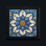 Floral Azulejo Blue White and Yellow Gift Box<br><div class="desc">A stunning ceramic tile design inspired by traditional azulejo patterns,  featuring intricate blue and white floral motifs accented with vibrant yellow details. This elegant and timeless artwork captures the essence of Mediterranean and Iberian craftsmanship,  making it a perfect decorative piece for any space.</div>