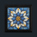 Floral Azulejo Blue White and Yellow Gift Box<br><div class="desc">A stunning ceramic tile design inspired by traditional azulejo patterns,  featuring intricate blue and white floral motifs accented with vibrant yellow details. This elegant and timeless artwork captures the essence of Mediterranean and Iberian craftsmanship,  making it a perfect decorative piece for any space.</div>
