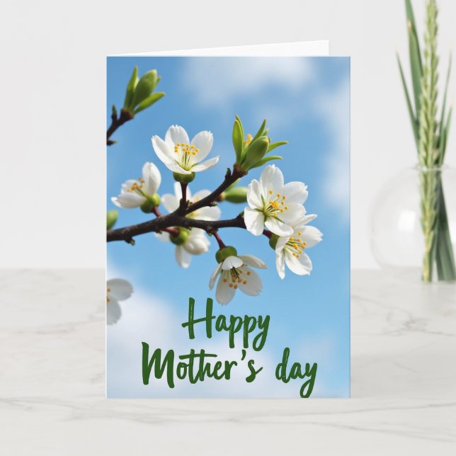 Floral Azure Mothers Day Card (Front)