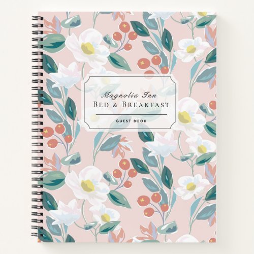 Floral BB Vacation Rental Blush Pink Guest Book