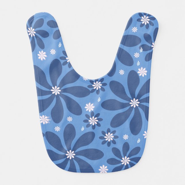 Floral Baby Bib – Soft & Stylish Hand Drawn Patter (Front)