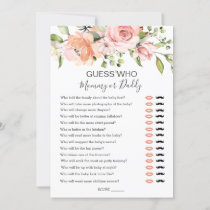 Floral Baby Bingo/Guess who Baby Shower games Invitation