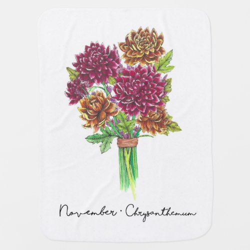 Floral Baby Blanket Chrysanthemum