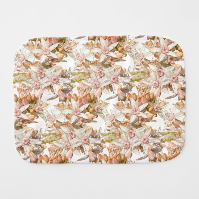 Floral  baby burp cloth (Front Horizontal)