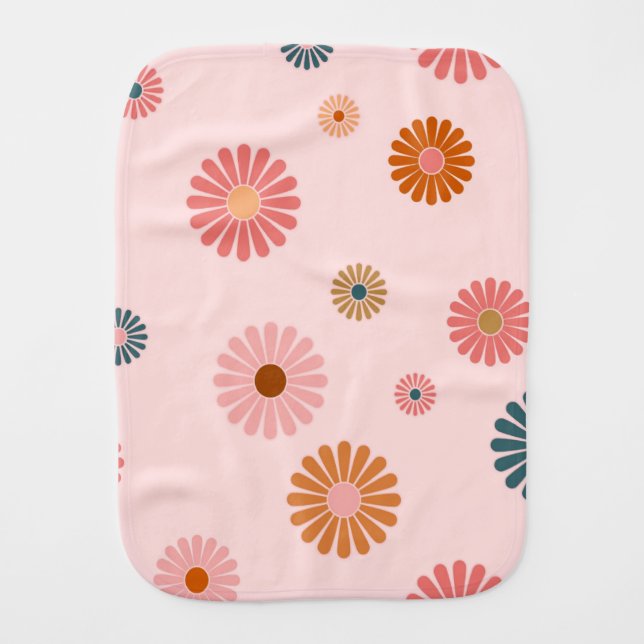 Floral Baby Burp Cloth (Front)