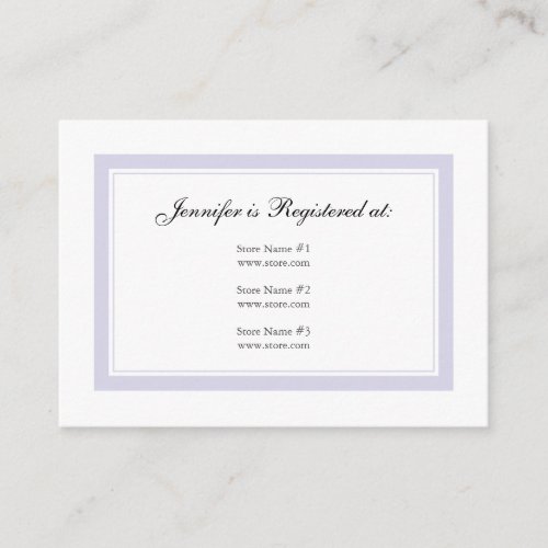 Floral Baby Girl Registry Card _ Baby Lilac