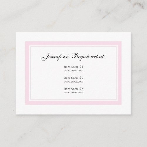 Floral Baby Girl Registry Card _ Baby Pink