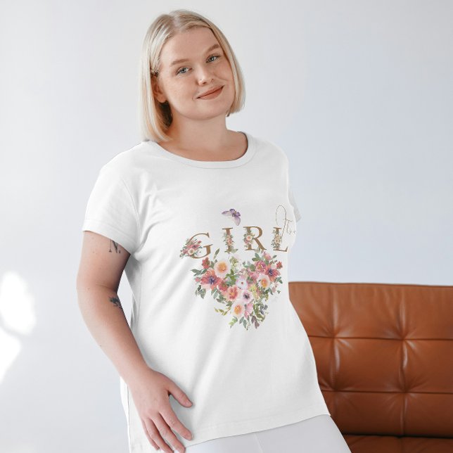 Floral Baby Girl Shower Mom to be  T-Shirt (Creator Uploaded)