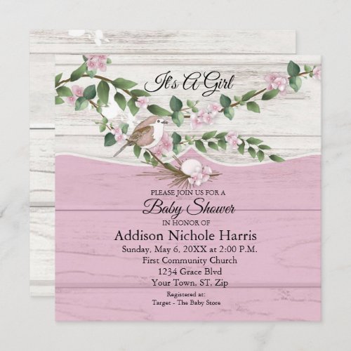 Floral Baby Girl Shower Whitewashed Barn Wood