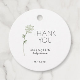 Floral Baby In Bloom Baby Shower Gift Tag