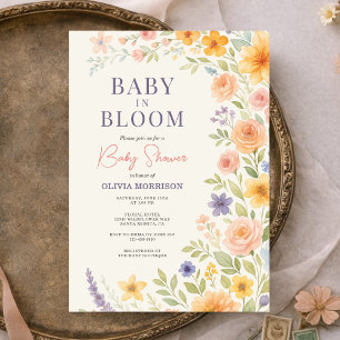 Floral Baby In Bloom Baby Shower Invitation