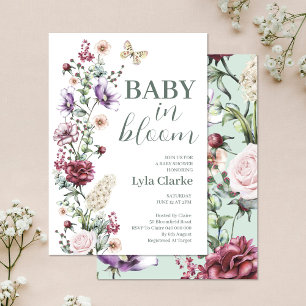 Floral Baby in bloom Baby Shower Invitation