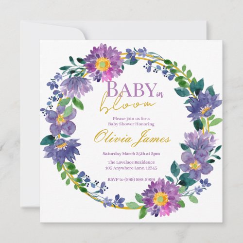 Floral Baby in Bloom Baby Shower Invitation