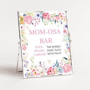 Floral Baby in Bloom Baby Shower Mom Osa Bar Sign