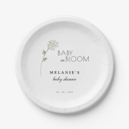 Floral Baby in Bloom Baby Shower Paper Plates
