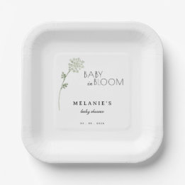 Floral Baby in Bloom Baby Shower Paper Plates